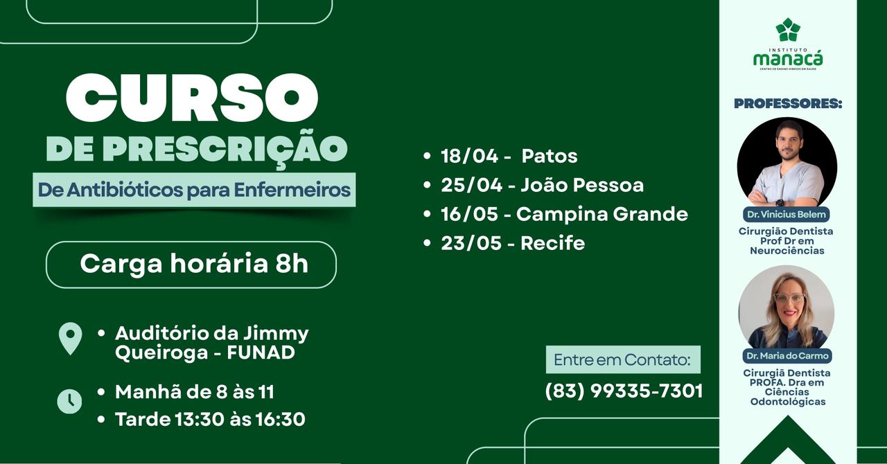 CURSO DE PRESCRIÇÃO DE ANTIBIÓTICOS PARA ENFERMEIROS